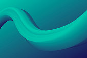 Modern and trendy background. Abstract design with a fluid, liquid, 3d and gradient color shape. This illustration can be used for your design, with space for your text (colors used: Green, Blue, Black). Vector Illustration (EPS10, well layered and grouped), wide format (3:2). Easy to edit, manipulate, resize or colorize.