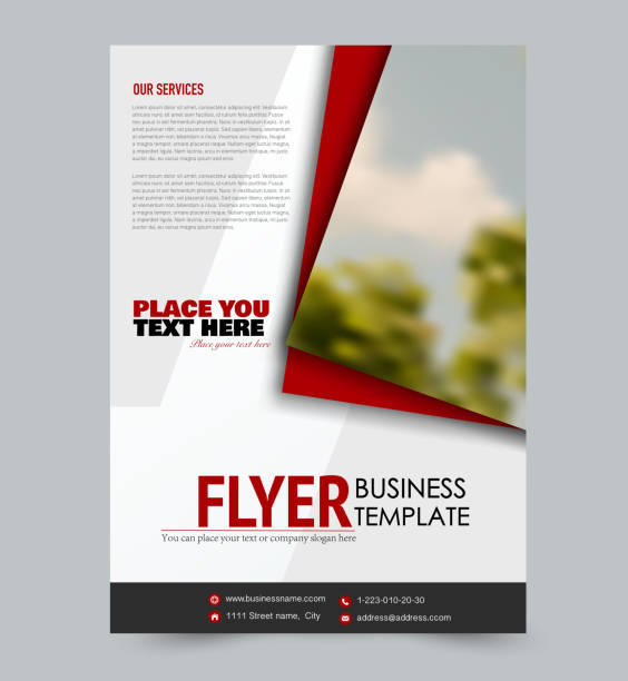 Flyer template. Design for a business, education, advertisement brochure, poster or pamphlet. Vector illustration. Red color. Flyer template. Design for a business, education, advertisement brochure, poster or pamphlet. Vector illustration. Red color. fashion template stock illustrations