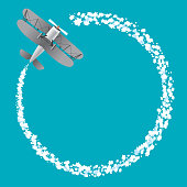 Vector Illustration of a beautiful Flying Airplane Circular Path Smoke with plenty Copy space for your Message or Brand