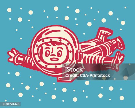 istock Flying Astronaut Boy 1328194376