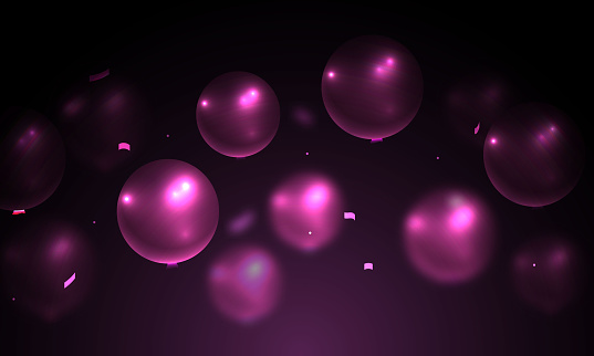 Flying dark color Balloons background. stock illustration
