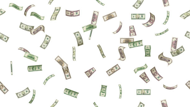 Flying money. Vector illustration Falling dollars money rain stock illustrations