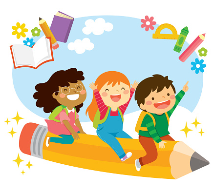 Flying To School Stock Illustration - Download Image Now - Child,  Education, Back to School - iStock
