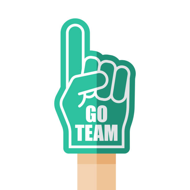 Football Fan Foam Finger Illustrations, Royalty-Free Vector Graphics