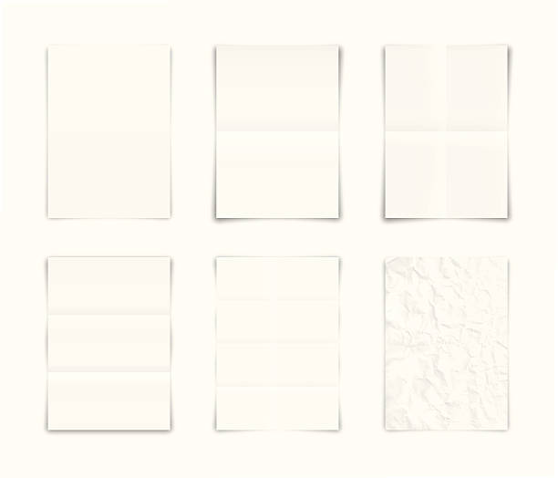 folded and crumpled blank papers - 折疊的 幅插畫檔、美工圖案、卡通及圖標