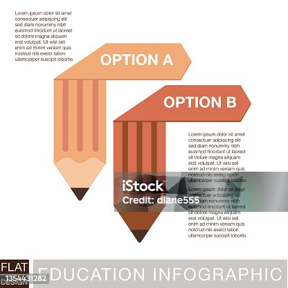 istock Folded Pencil Education Infographic With Text And icons 1354431282