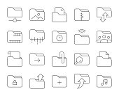 istock Folder - Thin Line Icons 1153205084