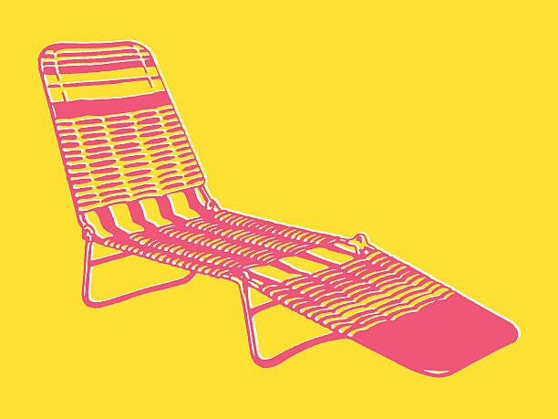 faltbarer lawn stuhl - liegestuhl stock-grafiken, -clipart, -cartoons und -symbole