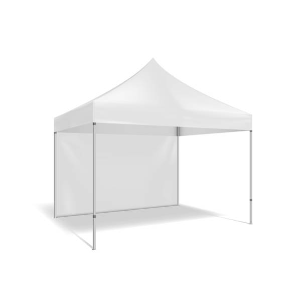 ilustrações de stock, clip art, desenhos animados e ícones de folding tent. illustration isolated on white background - tent