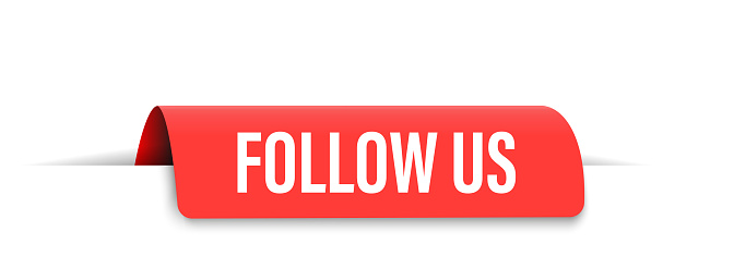 follow us red banner. follow us ribbon label. vector sign
