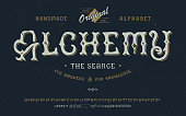 istock Font Alchemy. Craft retro vintage typeface design 1305517019