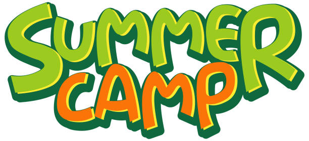 Font design for word summer camp on white background vector art illustration