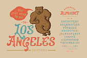 istock Font Los Angeles.Vintage typeface design. 1220854581