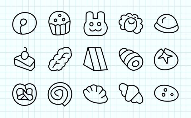 ilustrações de stock, clip art, desenhos animados e ícones de food & bread doodle drawing - rabanada