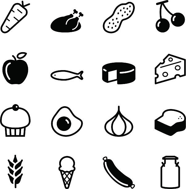 Food Icons Vector file of Food Icons turkey cupcake stock illustrations
