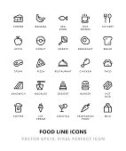 Food Line Icons Vector EPS 10 File, Pixel Perfect Icons.