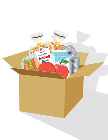 Food Packed In A Cardboard Box Stock Illustration - Download Image Now ...