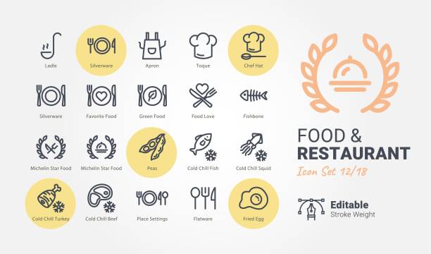 Food & Restaurant vector icons Food & Restaurant vector icons animal bone stock illustrations