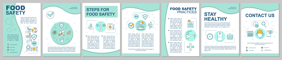 Food safety, hygiene brochure template layout