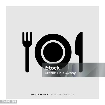 istock Food Service Monochrome Icon 1147981581