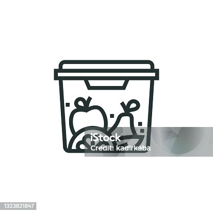 istock Food Storage Container Line Icon 1323821847
