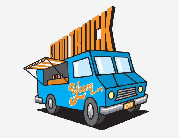 ilustraciones, imágenes clip art, dibujos animados e iconos de stock de comida carro de dibujos animados vector ilustración. - food truck