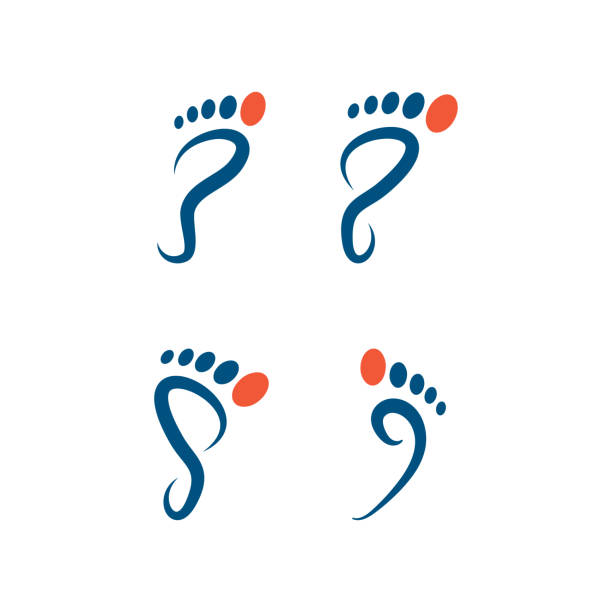 ilustrações de stock, clip art, desenhos animados e ícones de foot palm icon template vector - pes