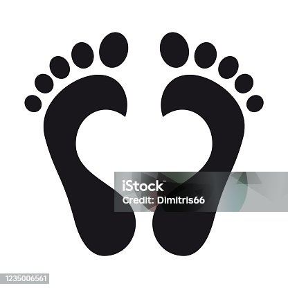 istock Foot prints icon flat simple illustration 1235006561