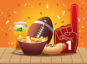 istock football american football sport icons and fast food 1298058657