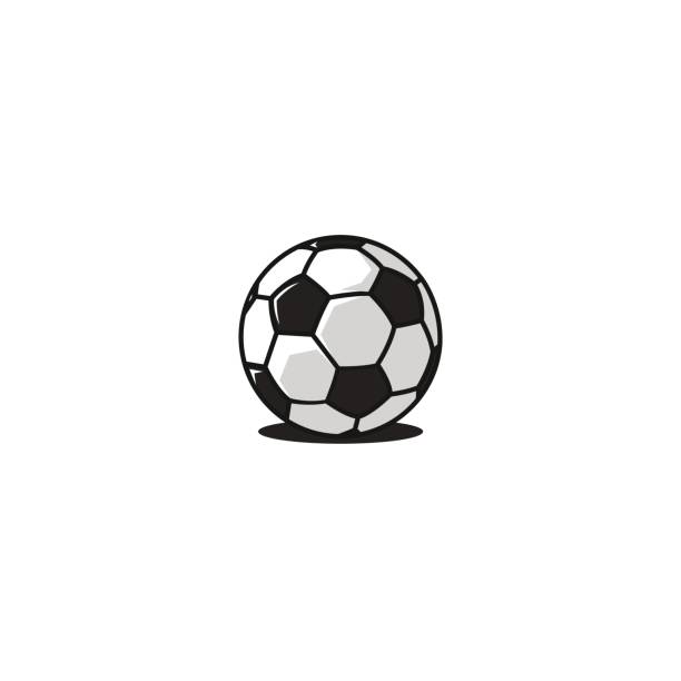 Football ball icon,
, traditional design black and white truncated icosahedron pattern, isolated on white background. 32-panel Soccer ball icon. Football ball icon, classic black white soccer ball clip art stock illustrations