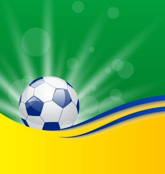 Football card in Brazil flag colors Illustration football card in Brazil flag colors - vector  soccer borders stock illustrations