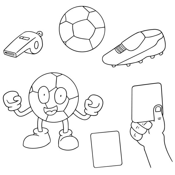 stockillustraties, clipart, cartoons en iconen met voetbal apparatuur - gele kaart