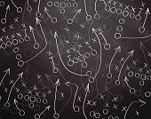 istock Football play drawn out on a chalk board 469404726