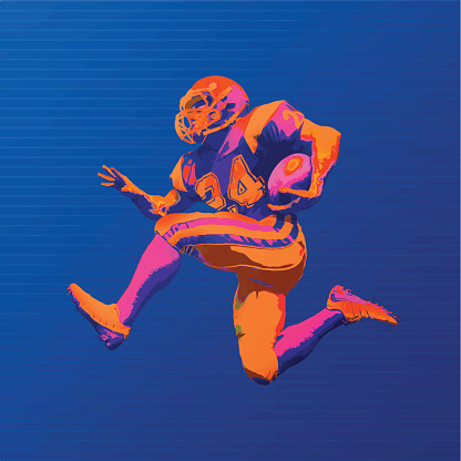 Football Player In Bold Graphic Colors