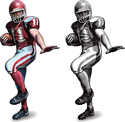 Football Player In Heisman Trophy Pose