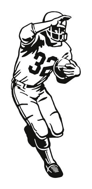 Football Player Football Player black and white football stock illustrations