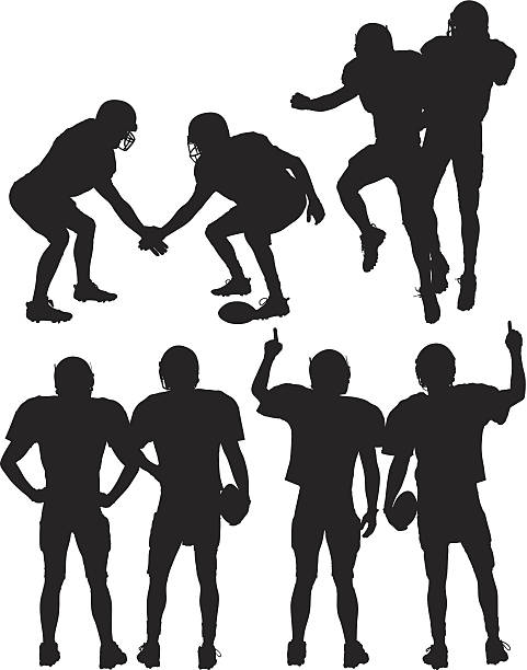 Football players in action Football players in actionhttp://www.twodozendesign.info/i/1.png football clipart black and white stock illustrations