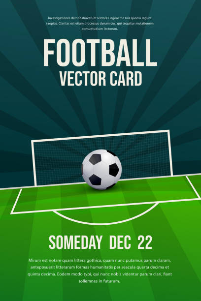 Football, soccer flyer, poster design vector art illustration