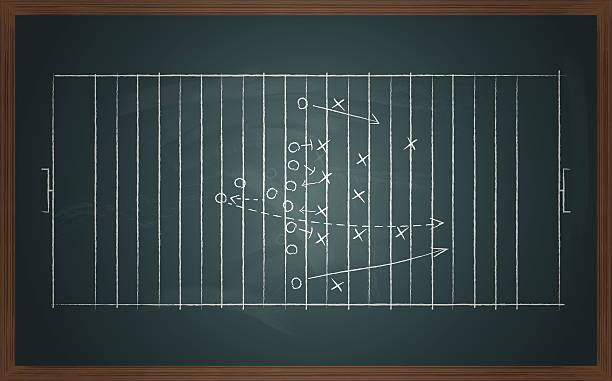 football tactic on board vector image of a football tactic on board. Transparency and blend effects used. playing stock illustrations