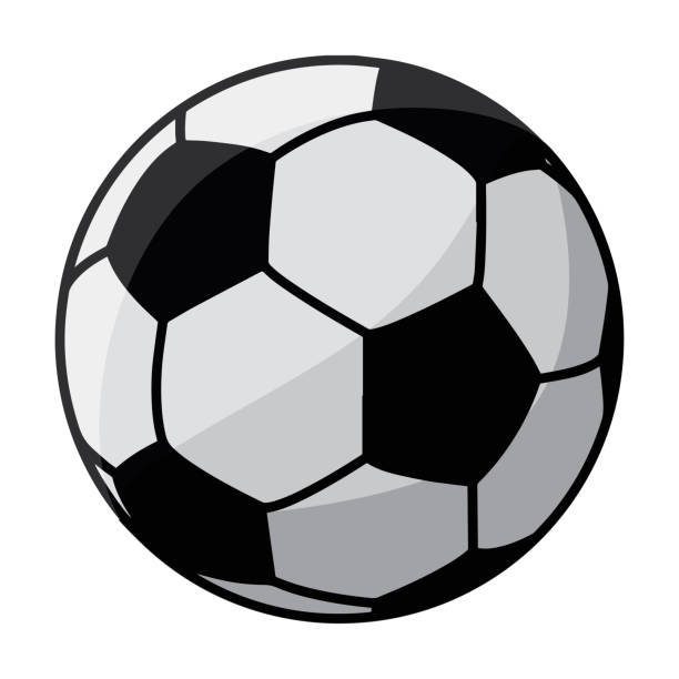 Football. The ball for the game of football in a simple style. Vector illustration for design and web isolated on a white background. Football. The ball for the game of football in a simple style. Vector illustration for design and web isolated on a white background. classic black white soccer ball clip art stock illustrations
