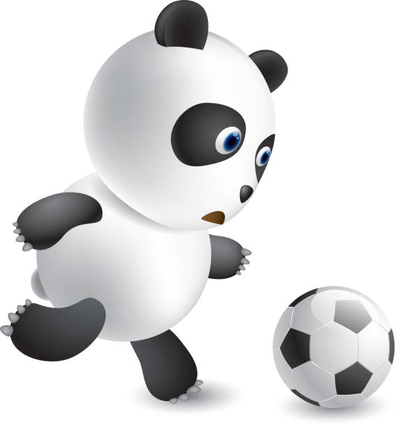 illustrations, cliparts, dessins animés et icônes de joueur de football - panda foot
