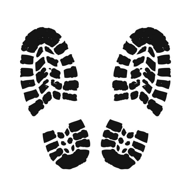 Footprint human silhouette – stock vector Footprint human silhouette – stock vector boot stock illustrations