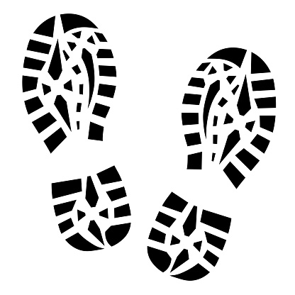 Footprints Human Shoes Vector Silhouette Stock Illustration - Download ...