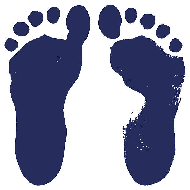 footprints vector illustration bare feet stock illustrations