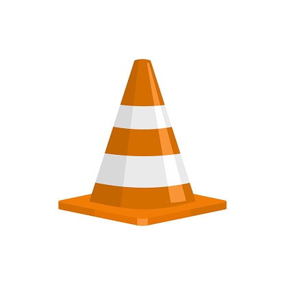 Forbidden cone icon, flat style