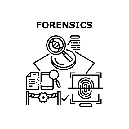 Forensics Analyzing Vector Concept Illustration