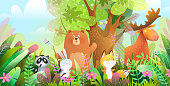 istock Forest Animals Illustration in Nature for Kids 1404263614