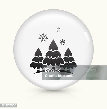 istock Forest in Winter icon on white round vector button 542176500