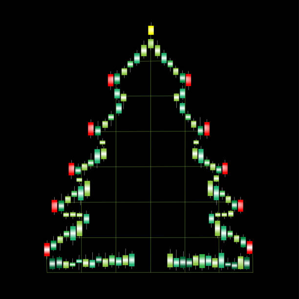 Forex trading graph Christmas Tree Stock market or forex trading graph fashioned into a Christmas tree. wall street stock illustrations