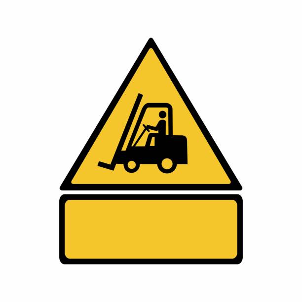 Forklift trucks and other industrial vehicles sign. Vector design isolated on white background Forklift trucks and other industrial vehicles symbol. Vector design isolated on white background safe move stock illustrations